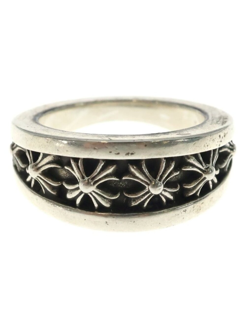 Chrome Hearts Narrow Chx Pls Band CH Plus Ring Silver